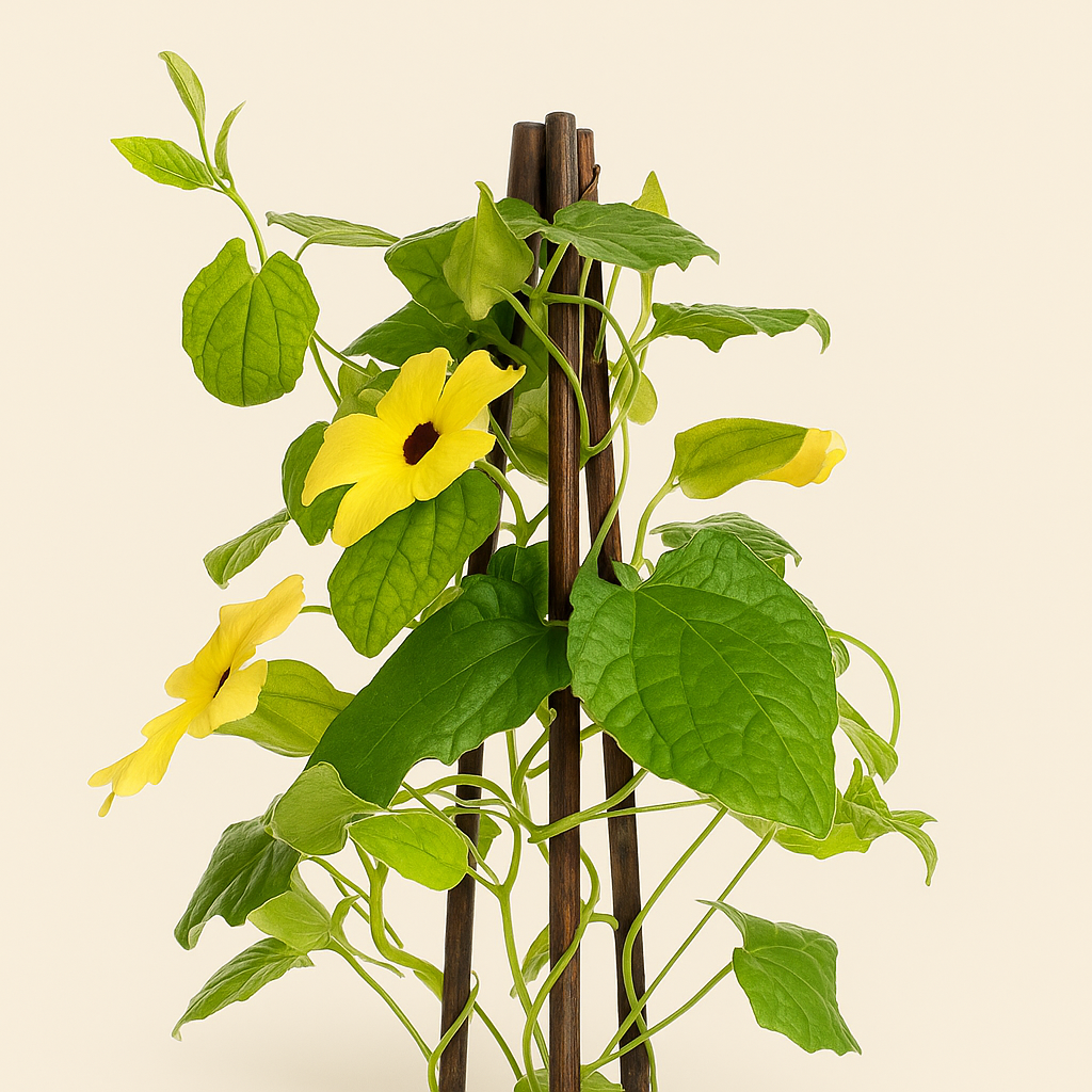 4x Sunny Susy Yellow – Black-eyed Susan Vine – Thunbergia alata - Luna's Leaf Co.