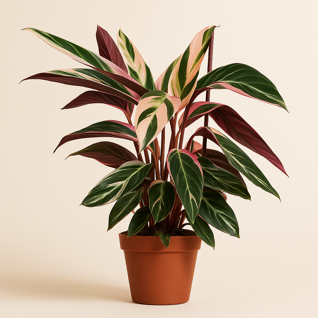 Calathea Triostar – Stromanthe sanguinea ‘Triostar’ - 70 cm - Ø19cm - Luna's Leaf Co.