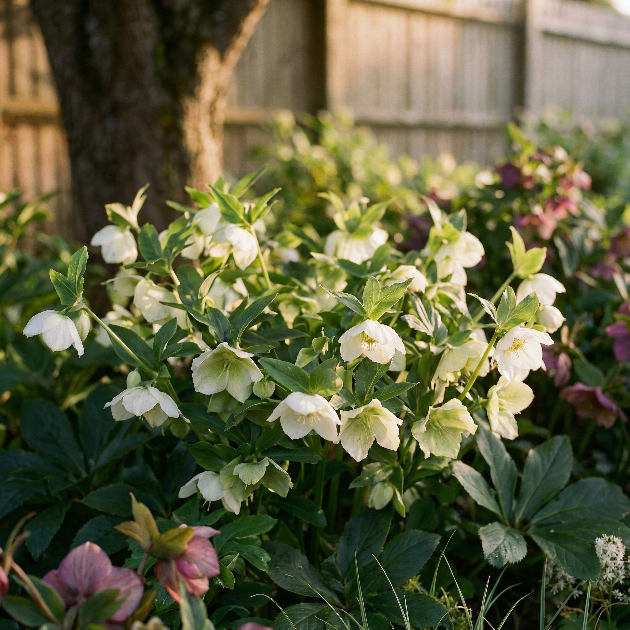 Staudenbeet Winterblüher Premium - Pflanzenpaket für Schatten - 36 Pflanzen - Größe L