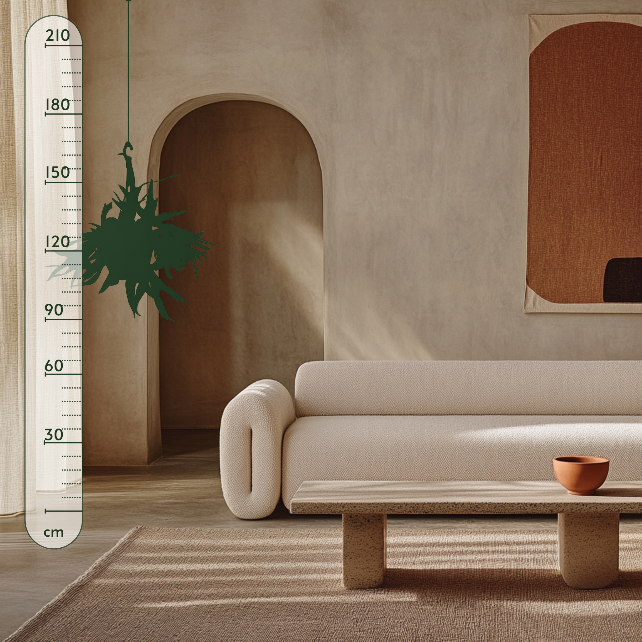 Premium Geweihfarn hängend – Platycerium bifurcatum - 50 cm - Ø21cm - Luna's Leaf Co.