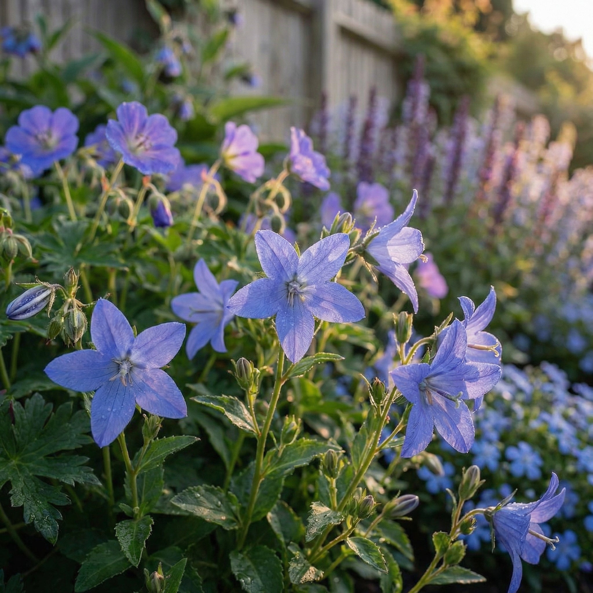 Staudenbeet Blaue Oase - Pflanzenpaket für Sonne bis Halbschatten - 36 Pflanzen - Größe L