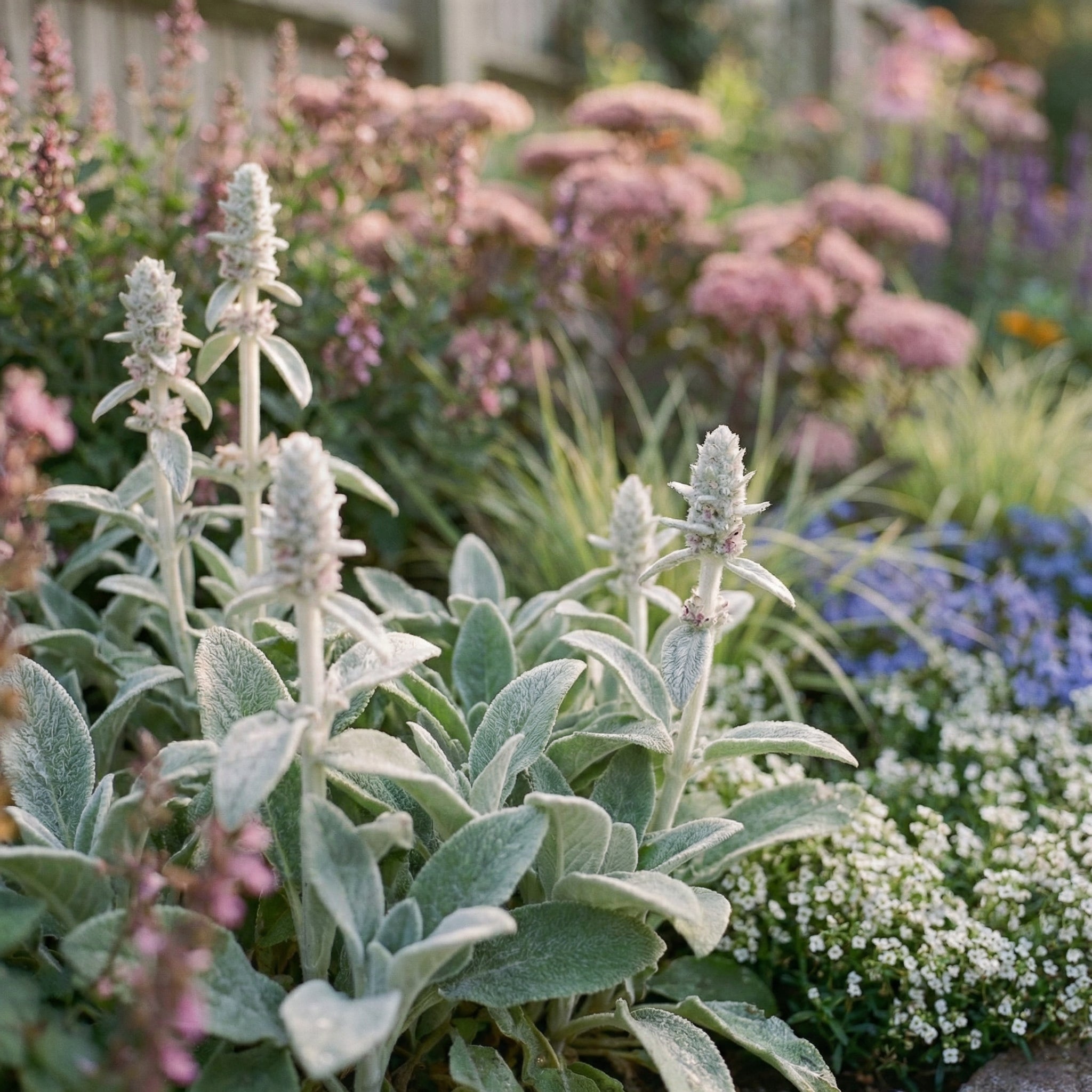 Staudenbeet Silver Dry Garden - Pflanzenpaket für Sonne - 36 Pflanzen - Größe L