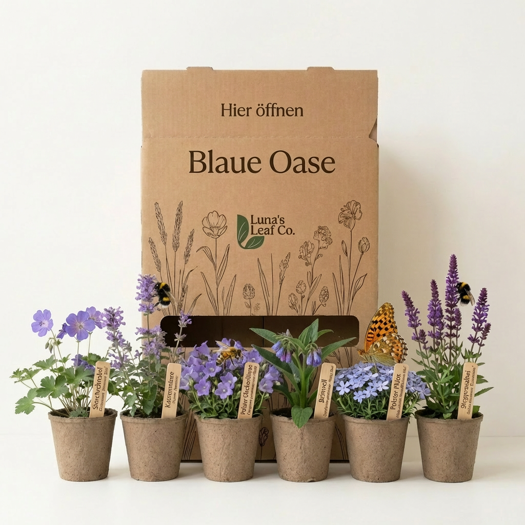 Staudenbeet Blaue Oase - Pflanzenpaket für Sonne bis Halbschatten - 36 Pflanzen - Größe L