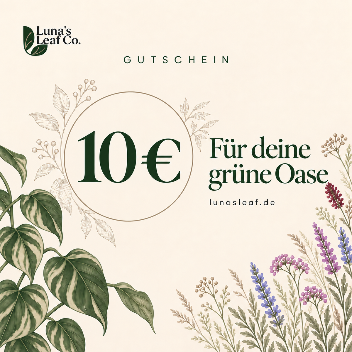 Luna's Leaf Co. Geschenkgutschein im Wert von 10 Euro