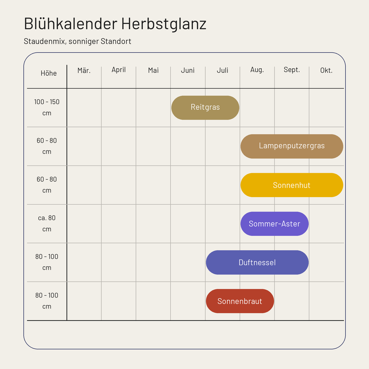 Blühkalender Staudenbeet Herbstglanz