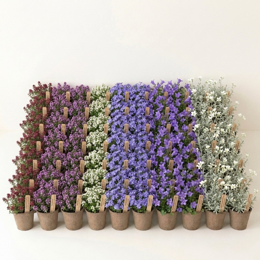 Staudenbeet Steingarten-Teppich XL - Pflanzenpaket für Sonne - 72 Pflanzen - Größe XL