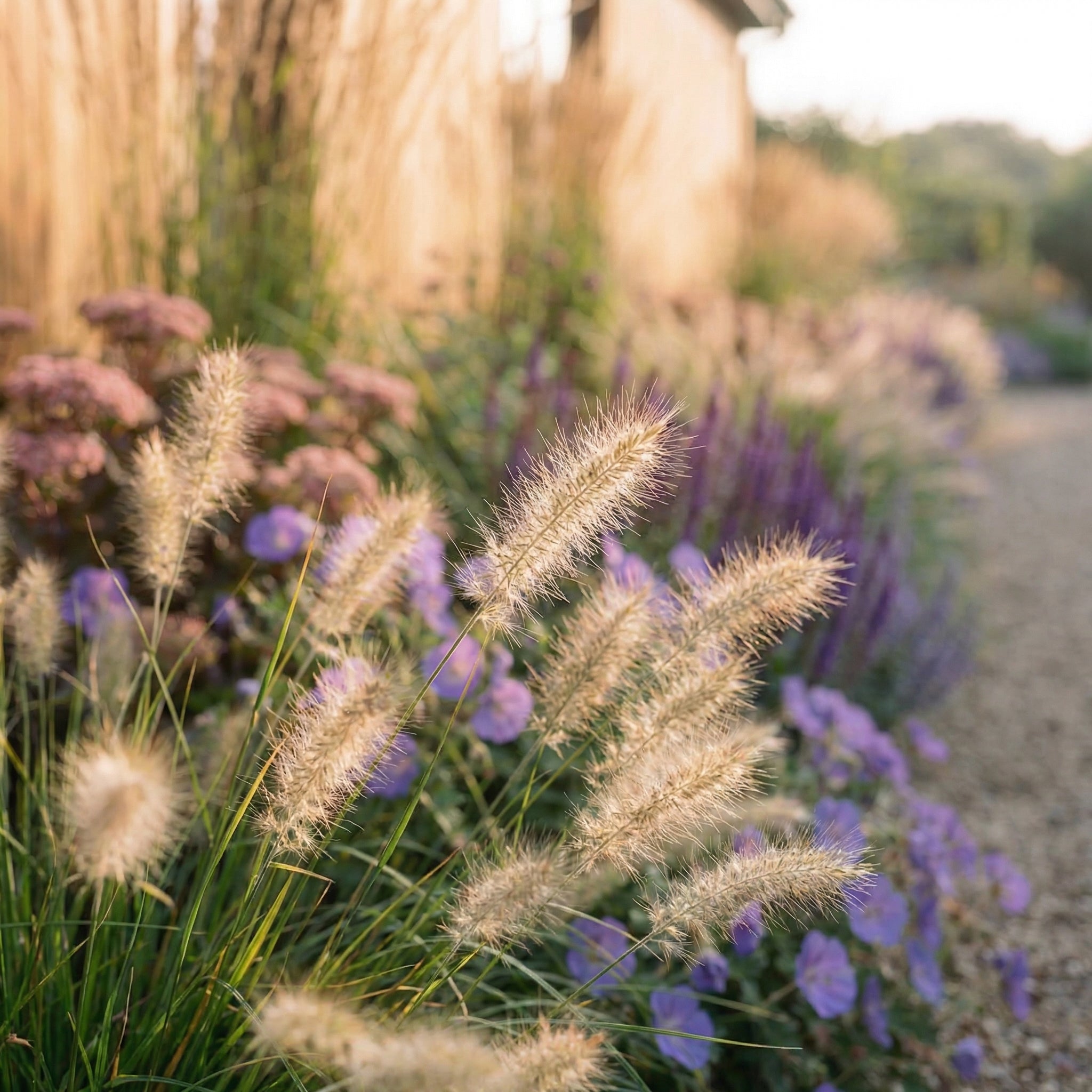 Staudenbeet Streifenbeet Pflegeleicht - Pflanzenpaket für Sonne bis Halbschatten - 36 Pflanzen - Größe L