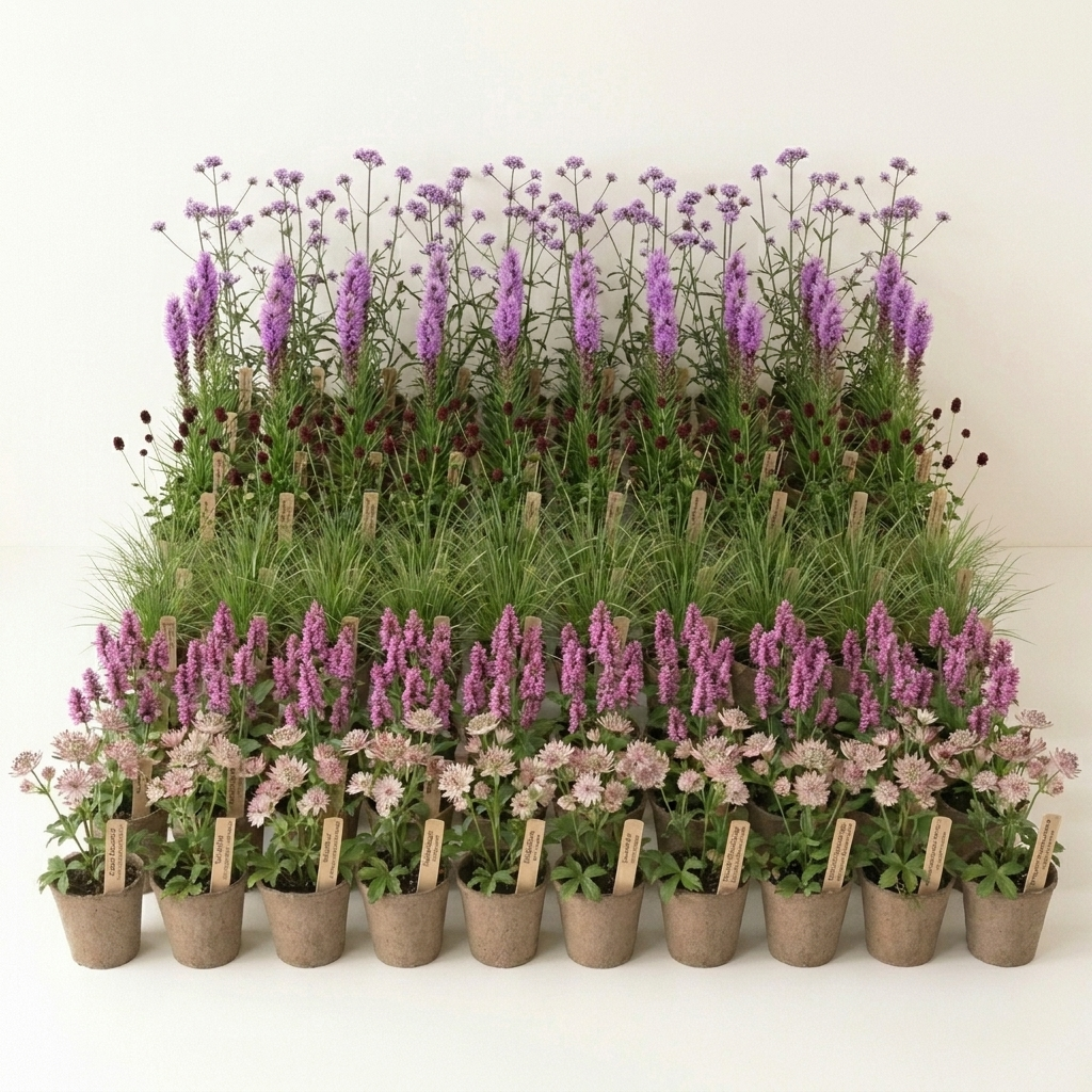 Staudenbeet Heimische Wildstauden XL - Pflanzenpaket für Sonne bis Halbschatten - 72 Pflanzen - Größe XL