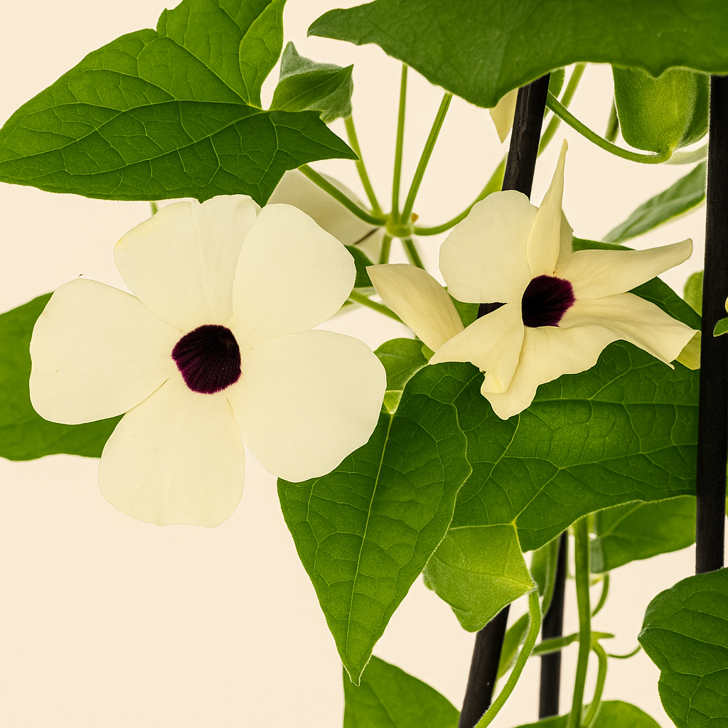 4x Sunny Susy White – Black-eyed Susan Vine – Thunbergia alata - Luna's Leaf Co.