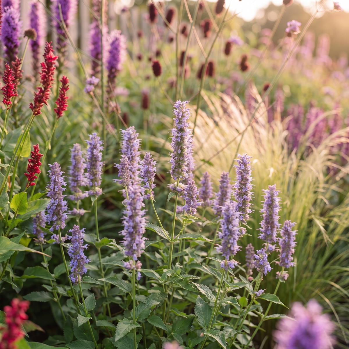 Duftnessel Agastache Blue Fortune im Staudenbeet Heimische Wildstauden