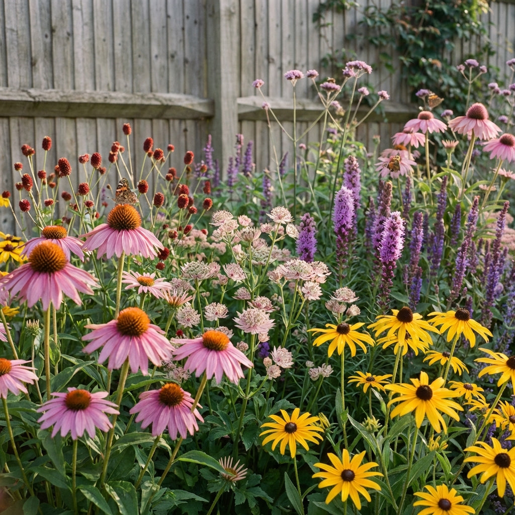 Schnittblumenbeet mit Sonnenhut und Prachtscharte