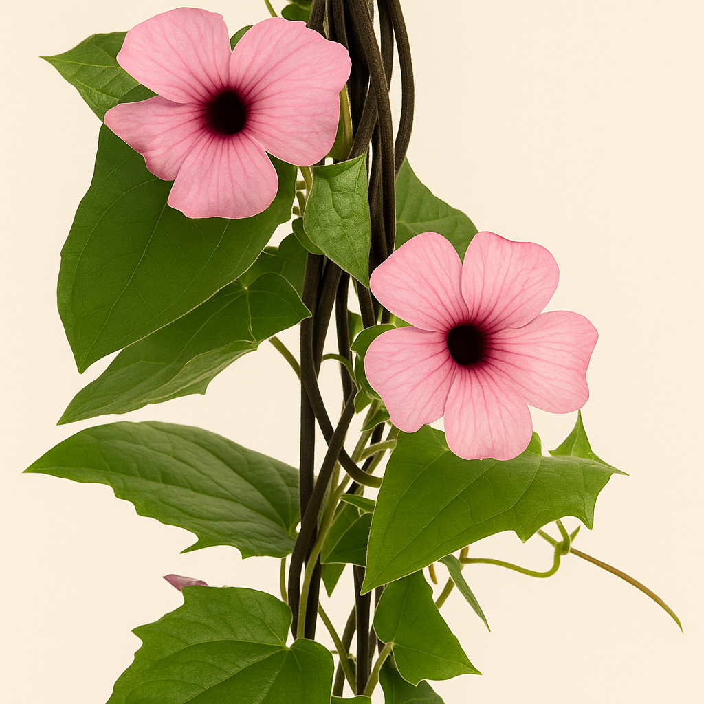 4x 'Sunny Susy Rose Sensation' – Black-eyed Susan Vine – Thunbergia alata - Luna's Leaf Co. 