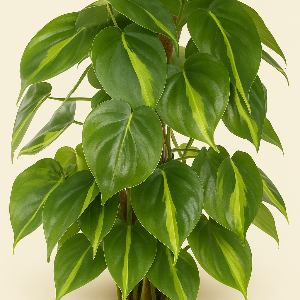 Philodendron Scandens Brasil am Moosstab - 150 cm - ø27 - Luna's Leaf Co. 