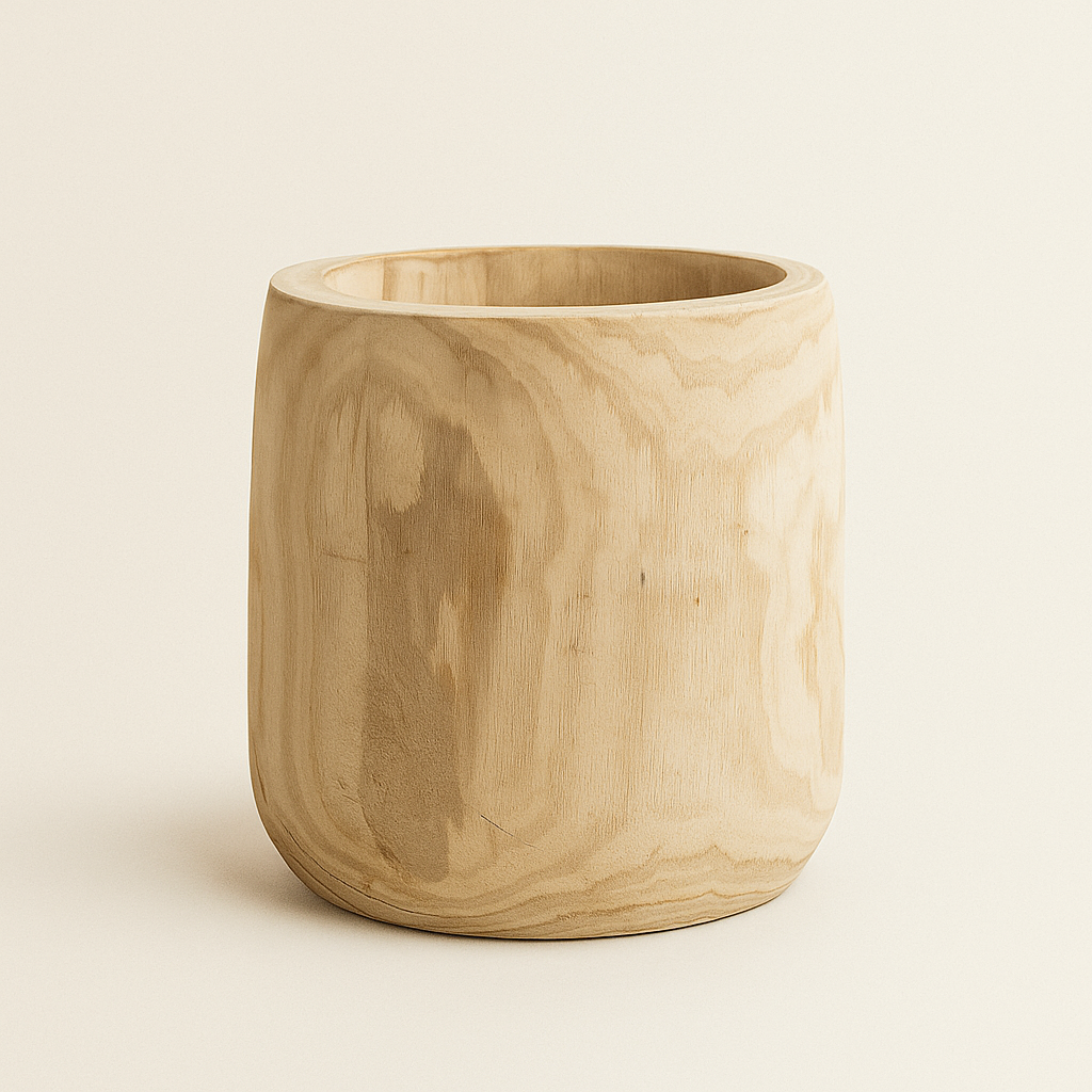 Blumentopf - Holz Hellbraun - Höhe 31 cm, ø 27 cm - Luna's Leaf Co. 