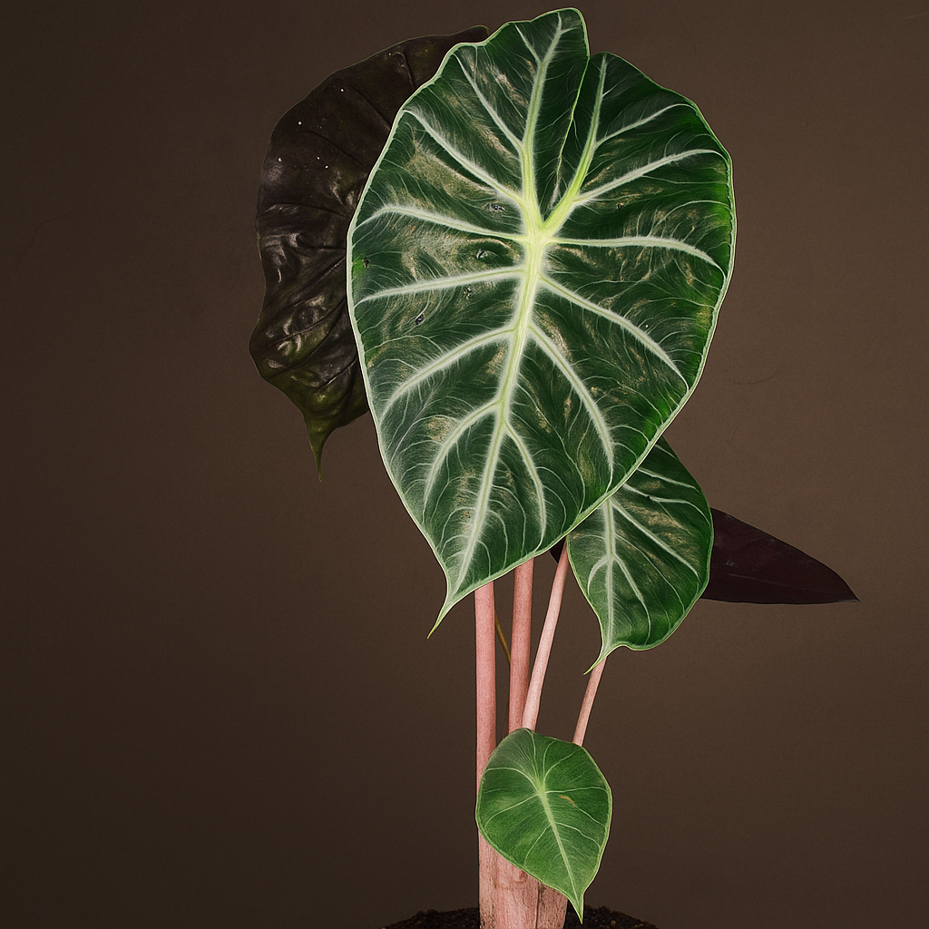 Premium Alocasia Pink Dragon – Alocasia pink dragon - 60 cm - Ø17cm - Luna's Leaf Co. 
