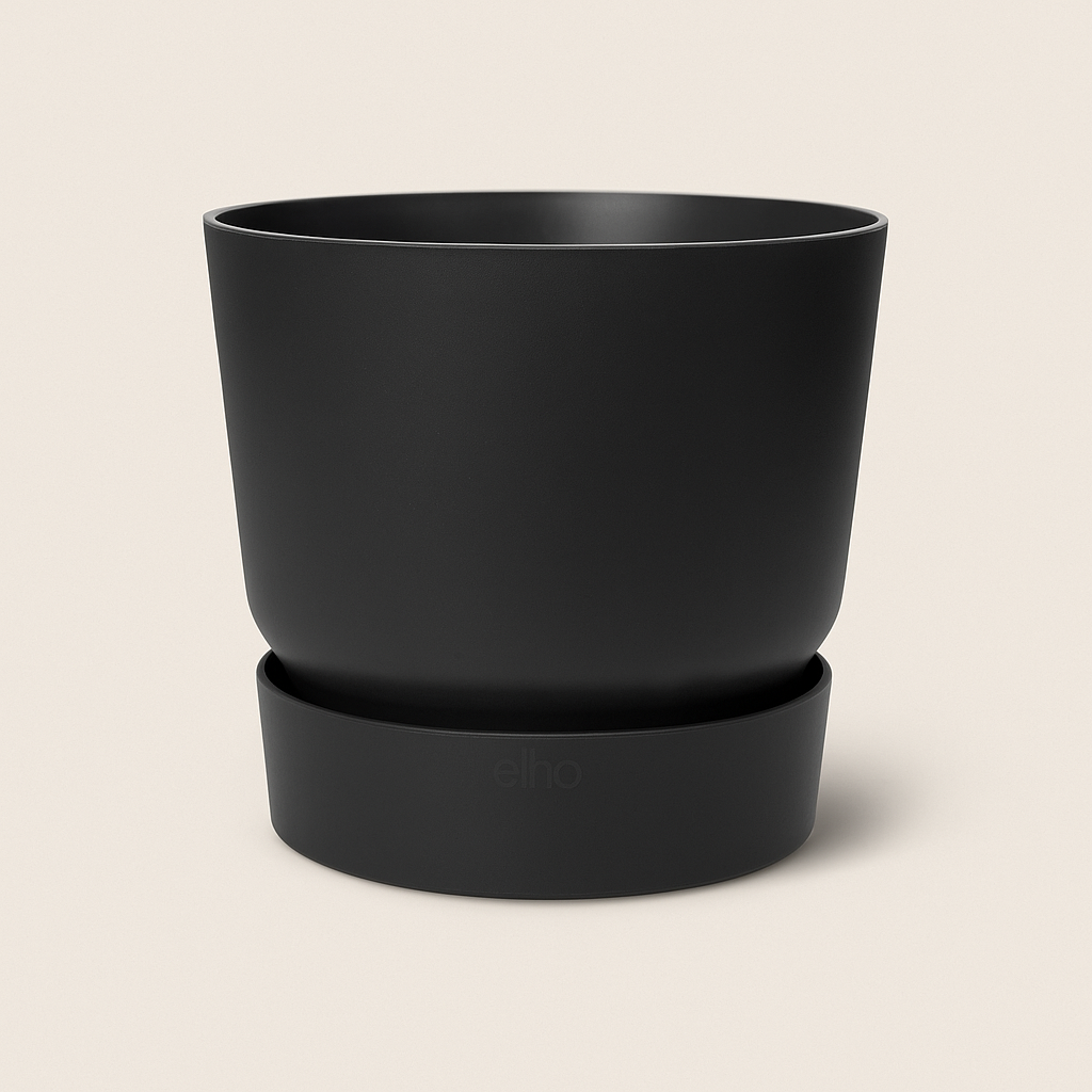 elho Greenville Rundtopf schwarz – L – Ø30 cm, Höhe 28 cm - Luna's Leaf Co. 