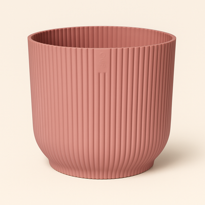 elho Vibes Fold Rundtopf rosa mit Rollen – L – Ø35 cm, Höhe 33 cm - Luna's Leaf Co. 