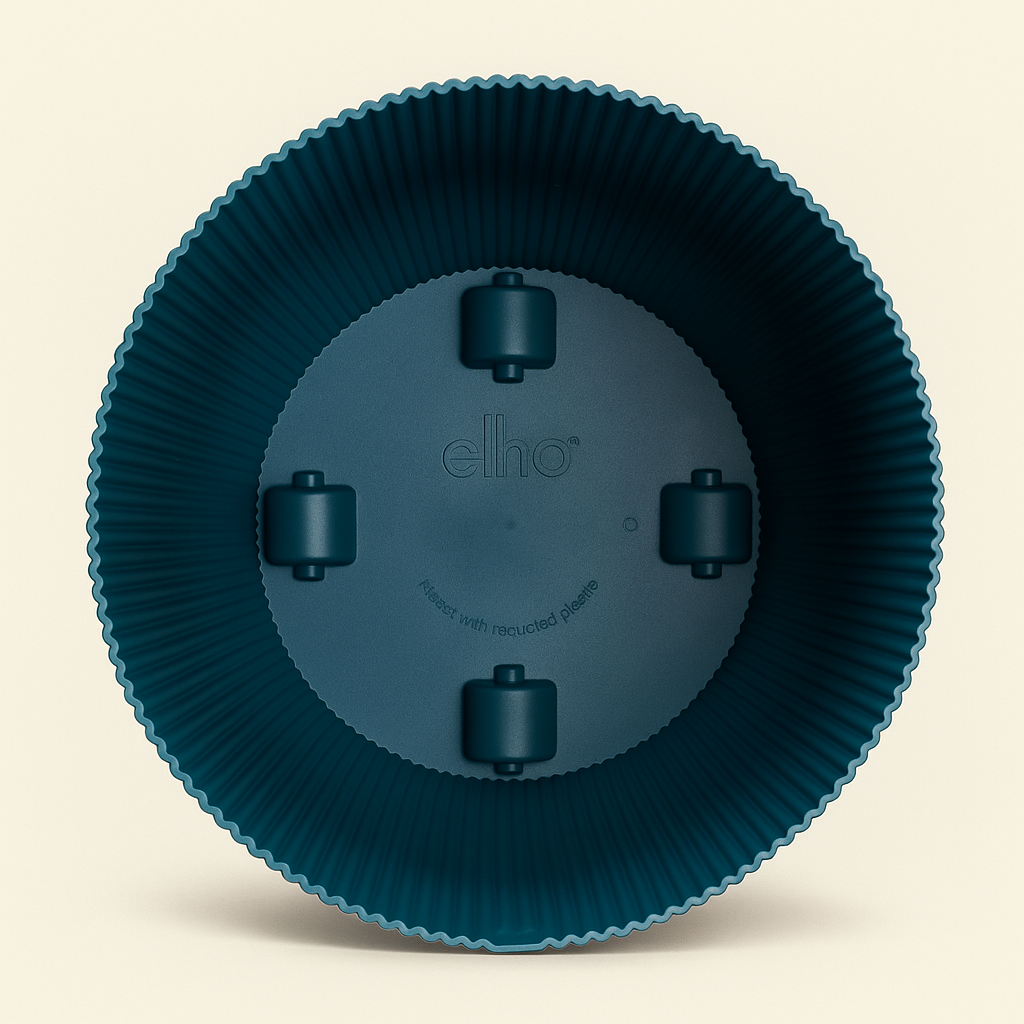elho Vibes Fold Rundtopf blau mit Rollen – L – Ø35 cm, Höhe 33 cm - Luna's Leaf Co. 
