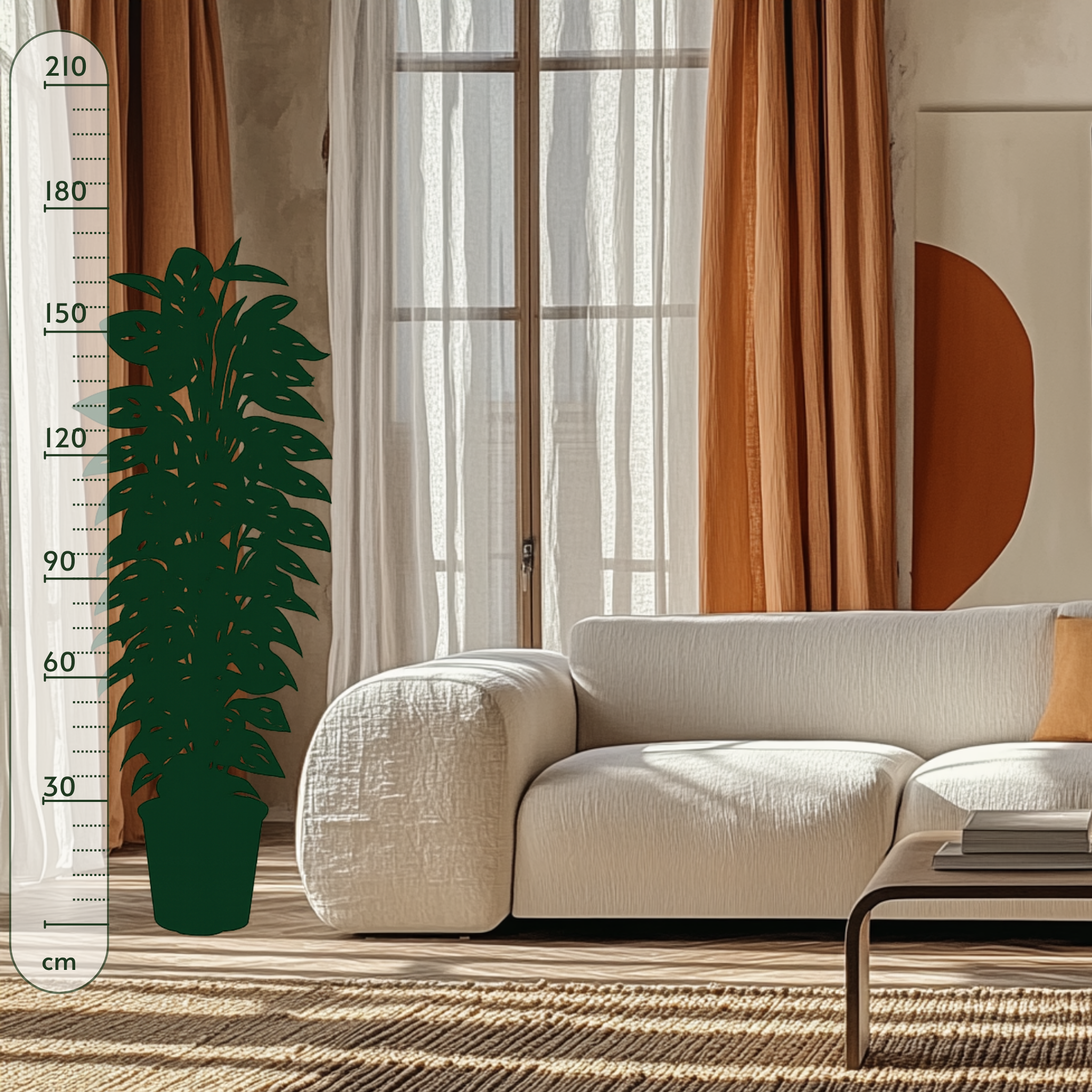 Monkey Leaf XXL – Fensterblatt mit Rankgitter – Monstera adansonii - 170 cm - ø27 - Luna's Leaf Co. 