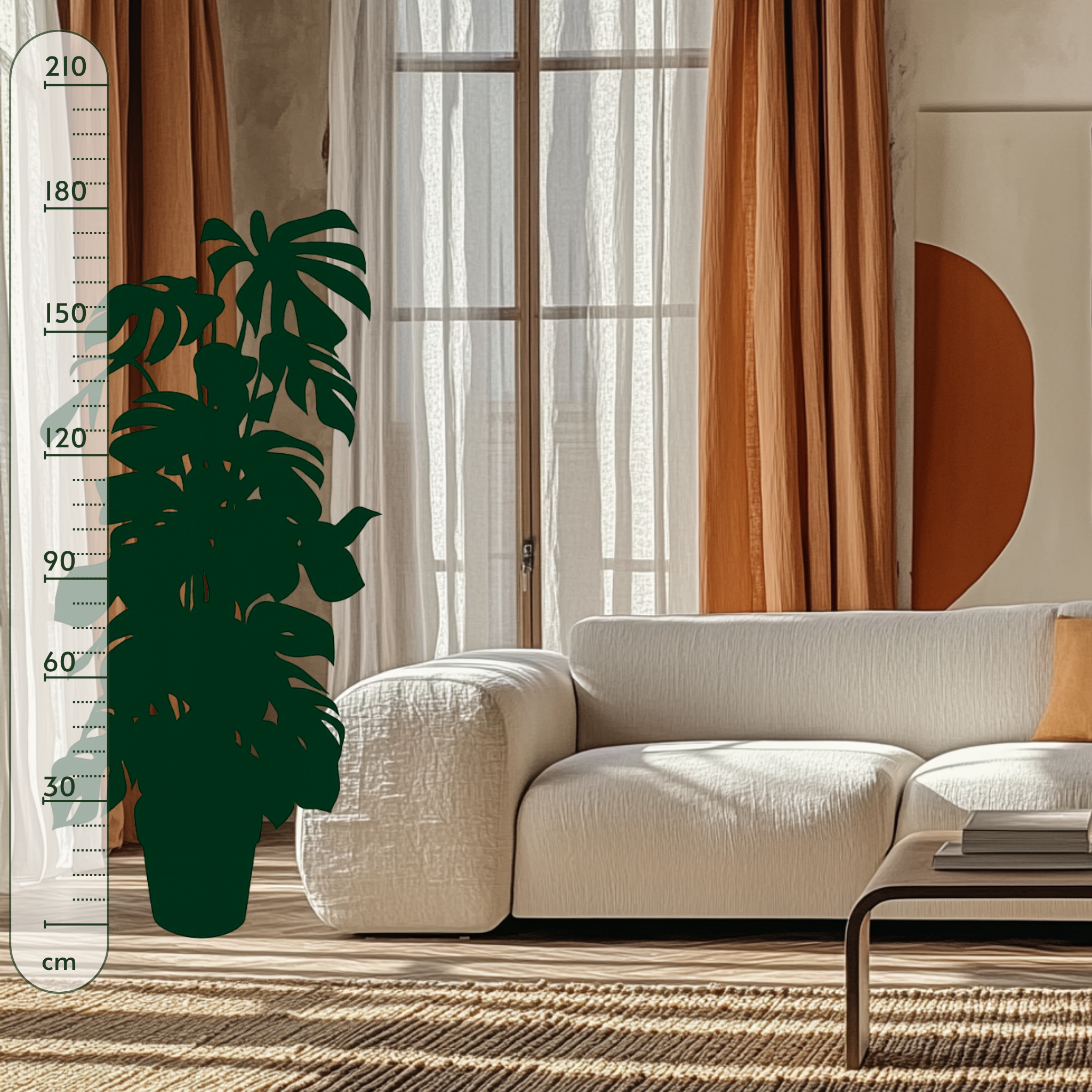 Fensterblatt XXL – Swiss Cheese Plant – Monstera deliciosa - 180 cm - ø27 - Luna's Leaf Co. 
