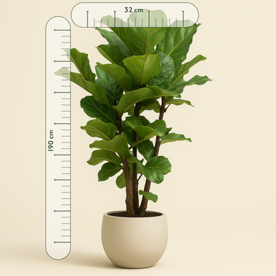 Geigenfeige verzweigt – Ficus lyrata - 190cm - ø32 - Luna's Leaf Co. 