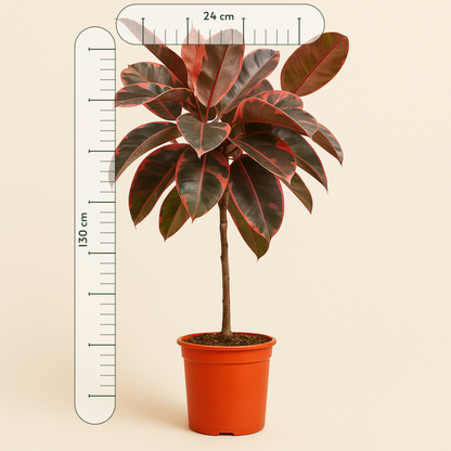 Ficus Elastica Belize mit Stamm - 130 cm - ø24 - Luna's Leaf Co. 