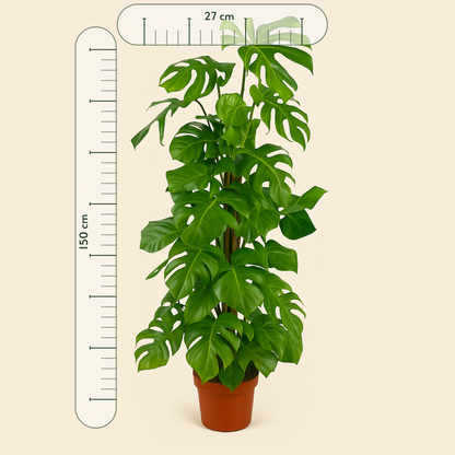 Fensterblatt XXL – Swiss Cheese Plant – Monstera deliciosa - 150cm - ⌀27 - Luna's Leaf Co. 