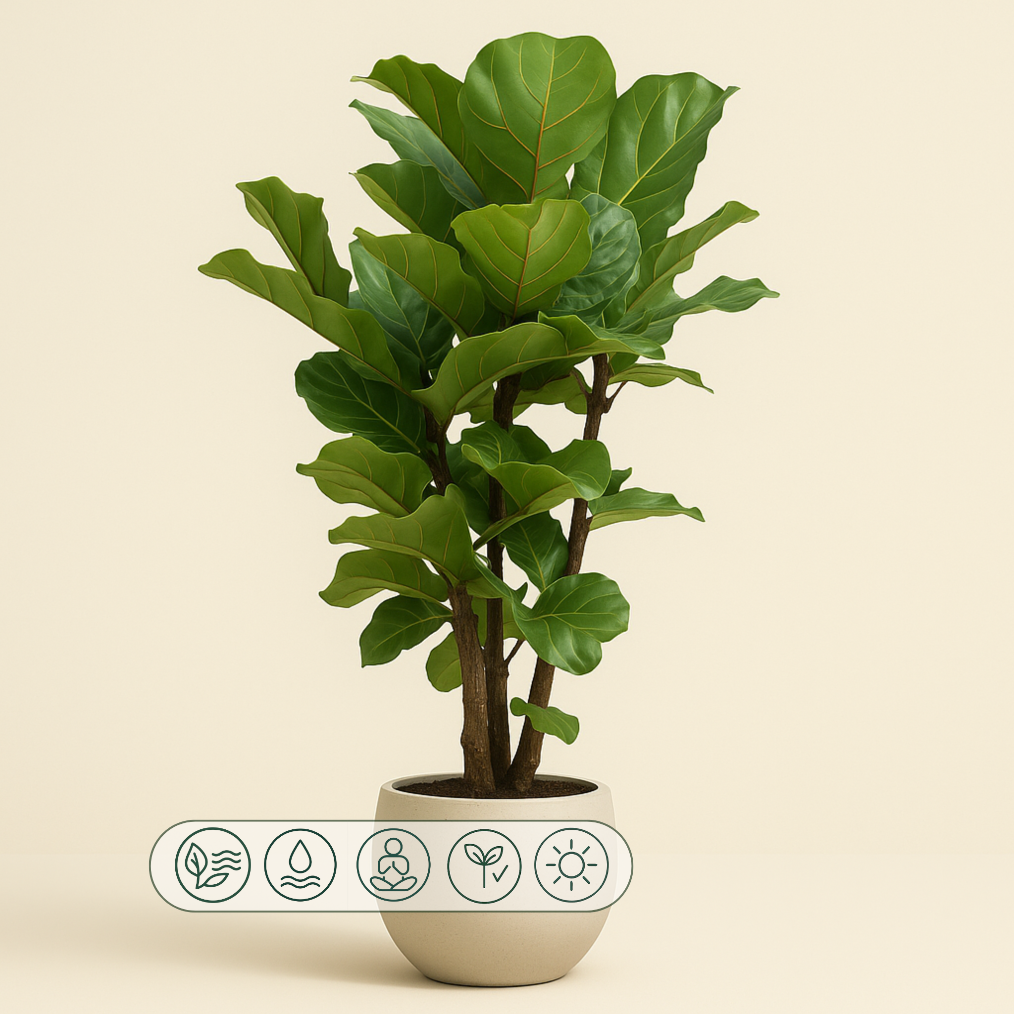 Geigenfeige verzweigt – Ficus lyrata - 170cm - ⌀32 - Luna's Leaf Co. 