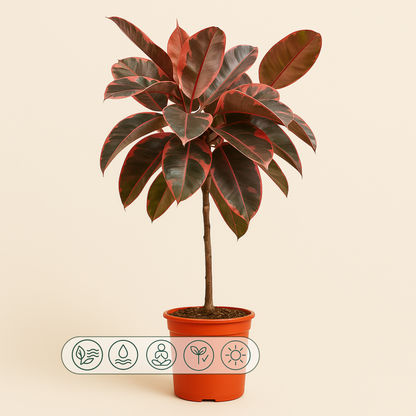 Ficus Elastica Belize mit Stamm - 130 cm - ø24 - Luna's Leaf Co. 