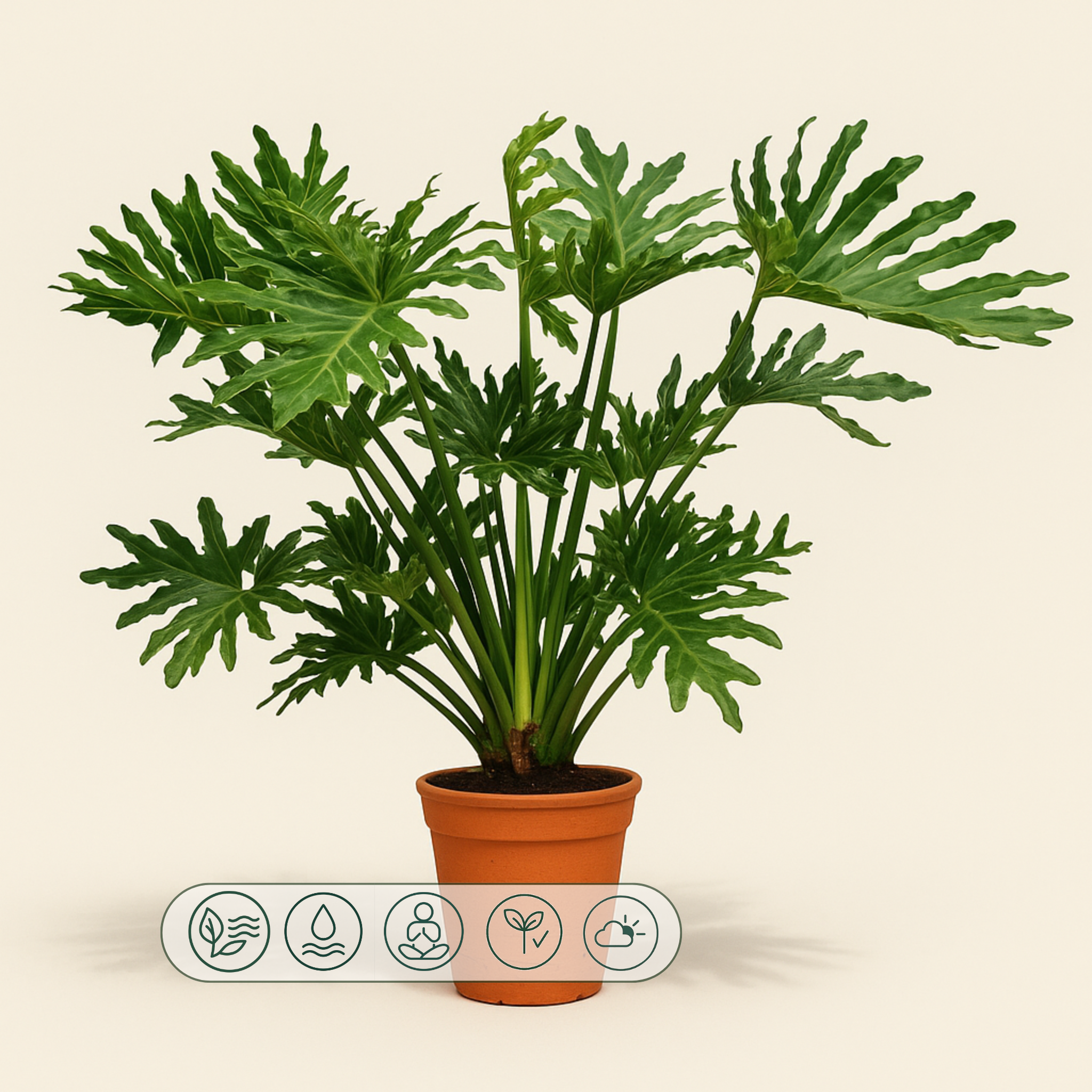 Philodendron Selloum – Philodendron bipinnatifidum - 100 cm - Ø27 - Luna's Leaf Co. 