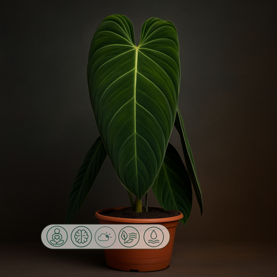 XXL-Premium Philodendron Melanochrysum - 75cm - Ø21cm - Luna's Leaf Co. 