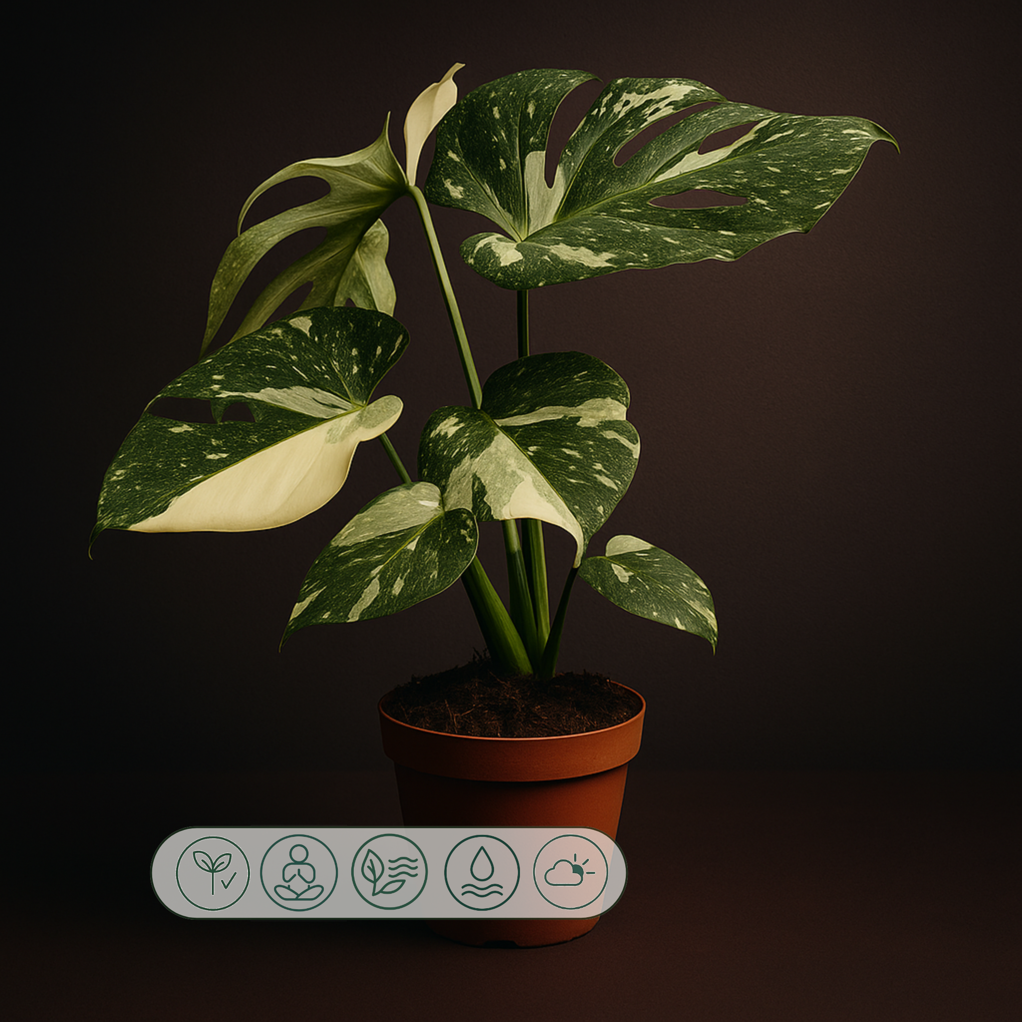Premium Monstera Thai Constellation – Monstera deliciosa - 50 cm - Ø15cm - Luna's Leaf Co. 