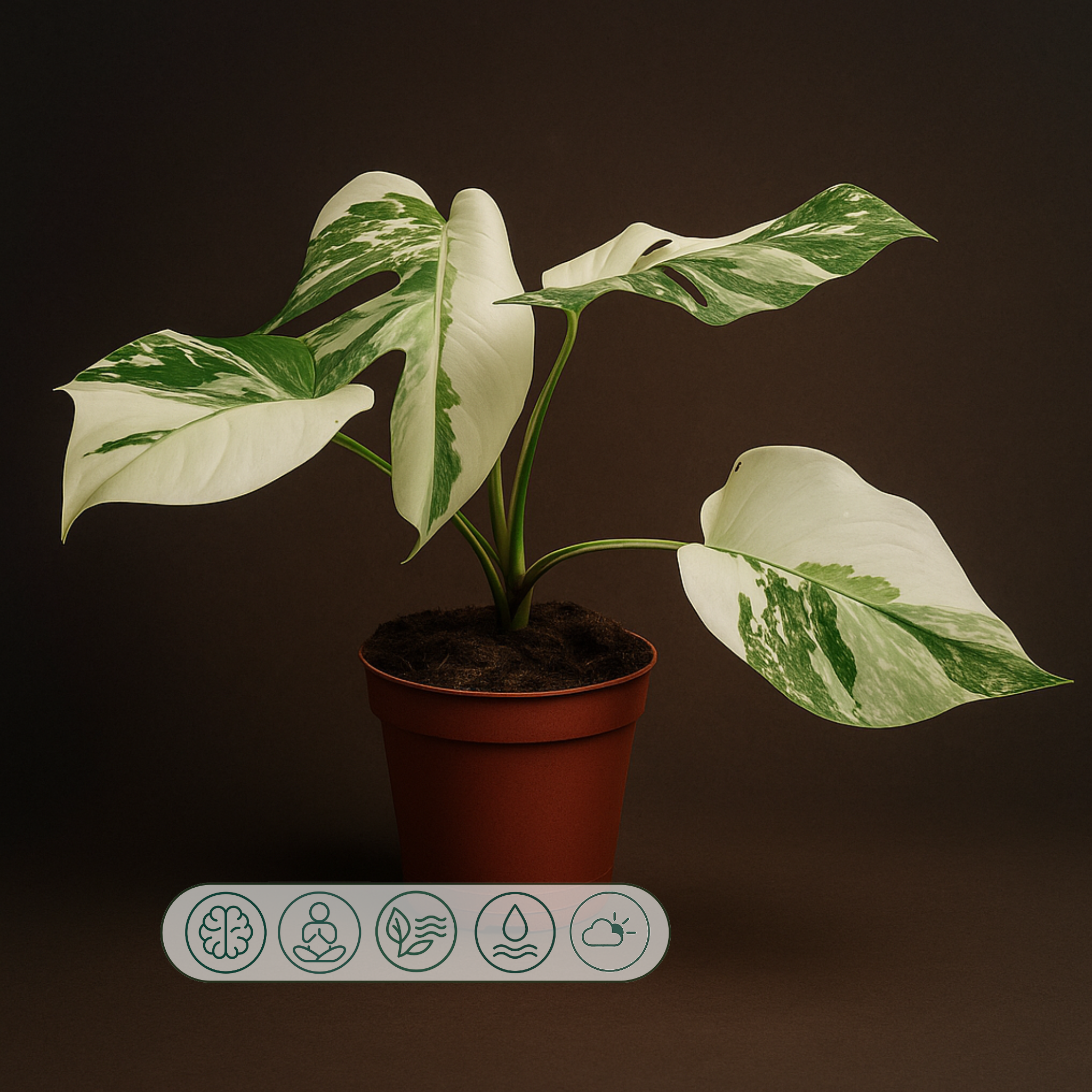 Premium Monstera Deliciosa Variegata Super White - 40 cm - Ø15cm - Luna's Leaf Co. 