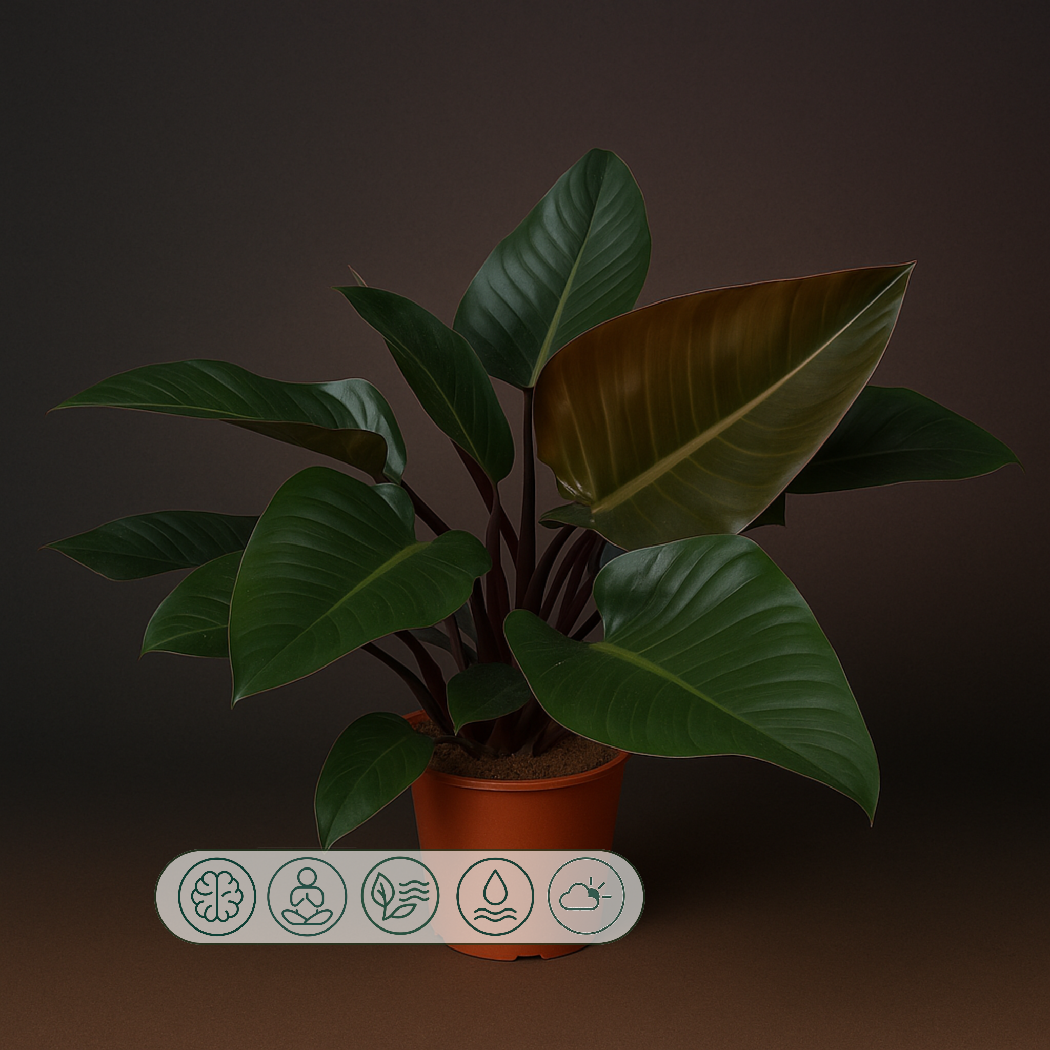 Premium Philodendron Congo Red - 80 cm - Ø27cm - Luna's Leaf Co. 