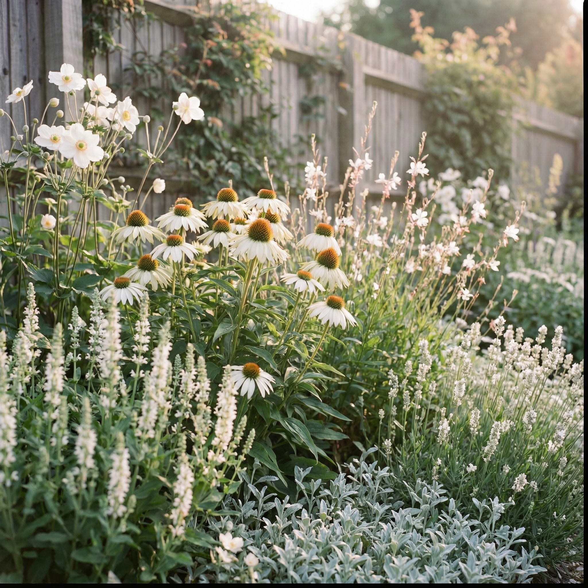 Staudenbeet White & Green - Pflanzenpaket für Sonne bis Halbschatten - 72 Pflanzen - Größe XL - Luna's Leaf Co. 