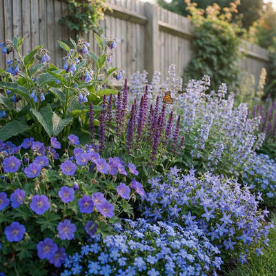 Staudenbeet Blaue Oase XL - Pflanzenpaket für Sonne bis Halbschatten - 72 Pflanzen - Größe XL
