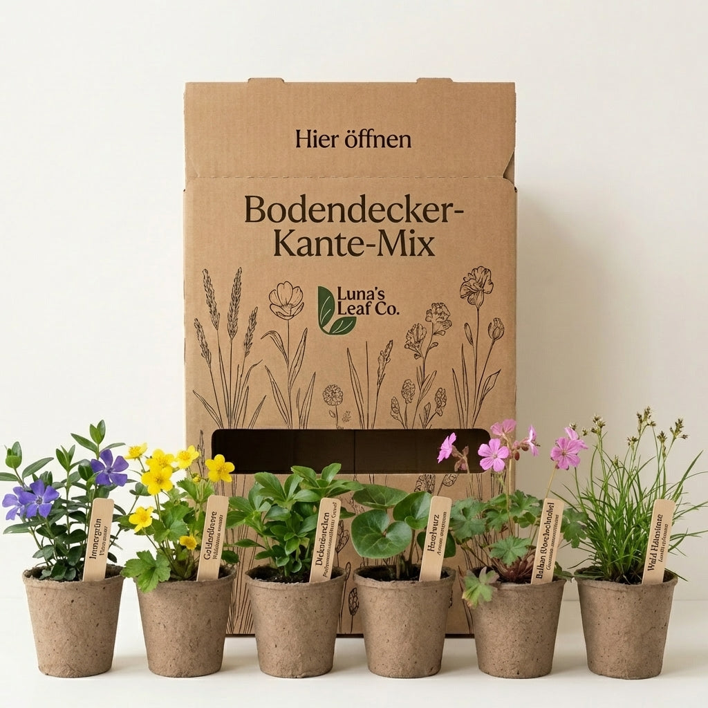 Staudenbeet Bodendecker-Kante-Mix XL - Pflanzenpaket für Halbschatten bis Schatten - 72 Pflanzen - Größe XL
