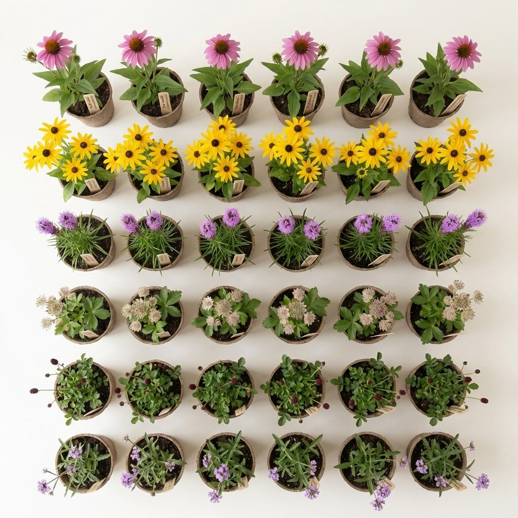 Staudenbeet Schnittblumen Beet - Pflanzenpaket für Sonne - 36 Pflanzen - Größe L