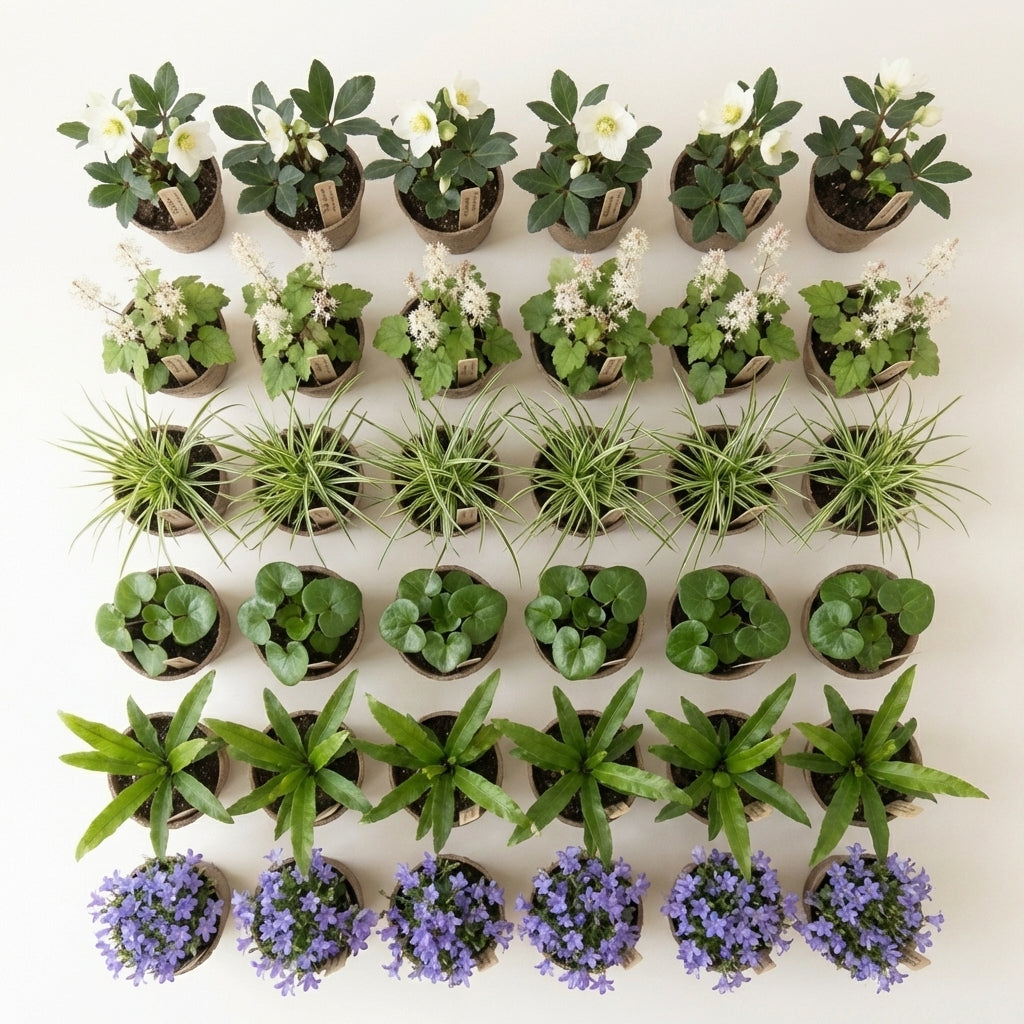 Staudenbeet Schattenlichtung - Pflanzenpaket für Schatten - 36 Pflanzen - Größe L