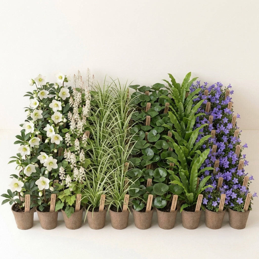 Staudenbeet Schattenlichtung XL - Pflanzenpaket für Schatten - 72 Pflanzen - Größe XL