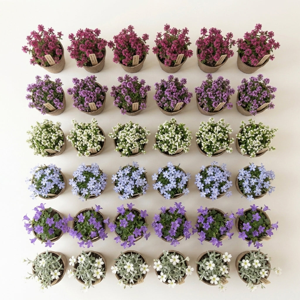 Staudenbeet Steingarten Teppichmix - Pflanzenpaket für Sonne - 36 Pflanzen - Größe L