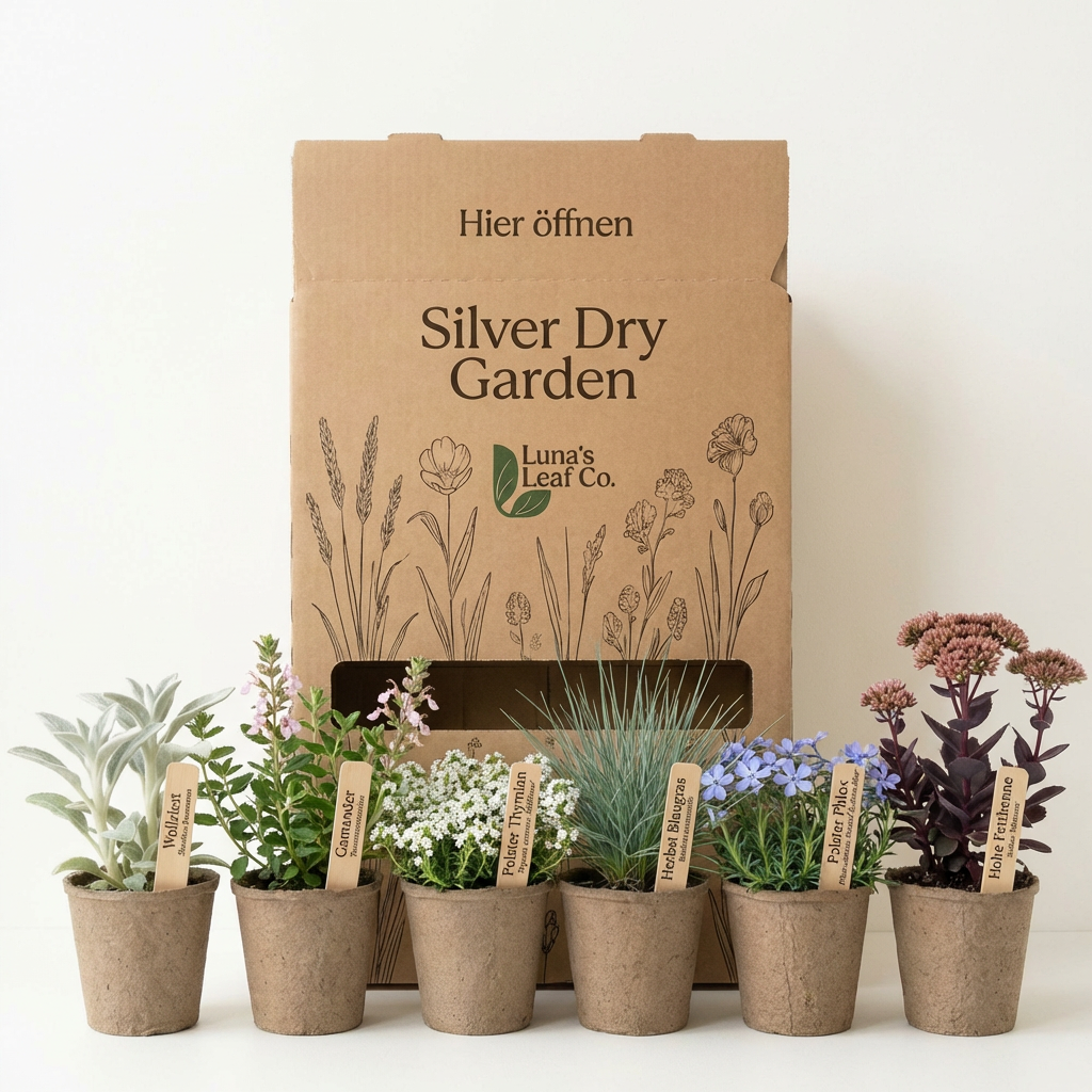 Staudenbeet Silver Dry Garden - Pflanzenpaket für Sonne - 36 Pflanzen - Größe L