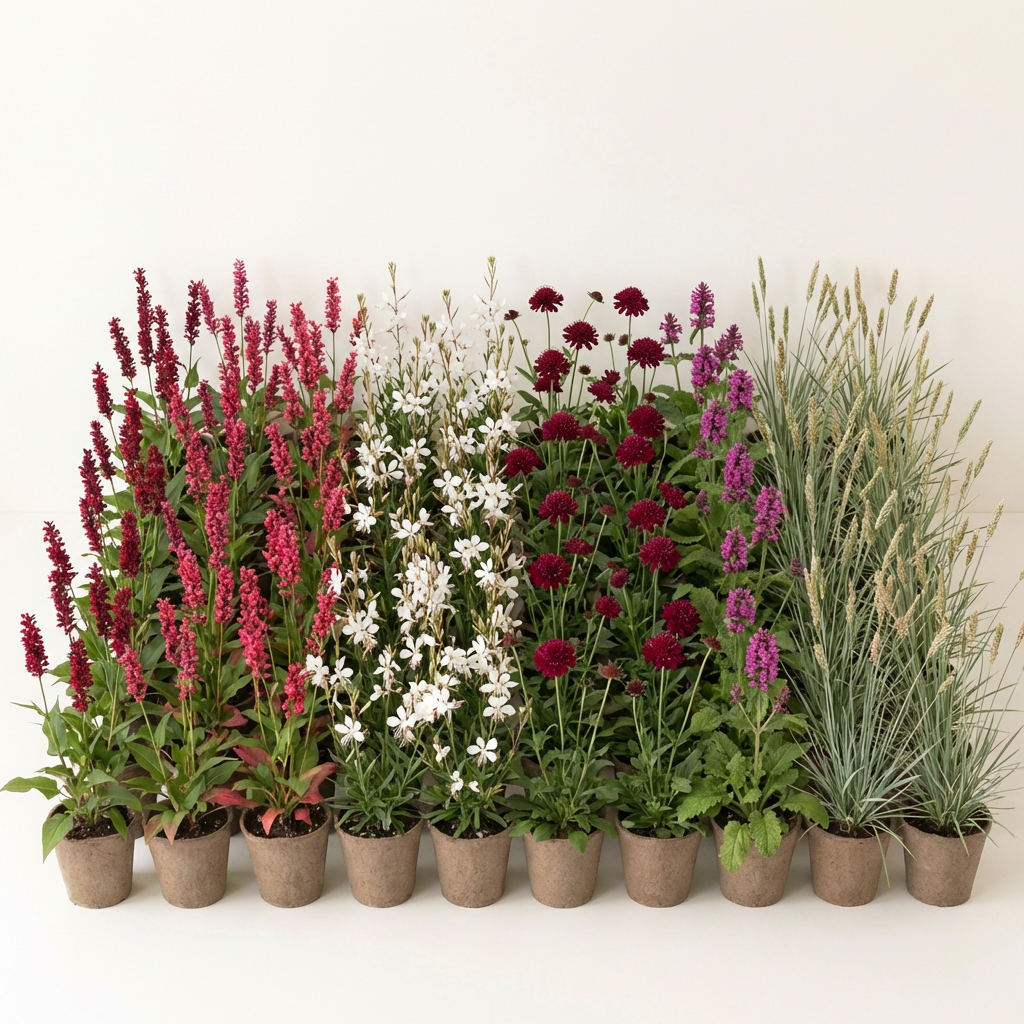 Staudenbeet Modern Cottage XL - Pflanzenpaket für Sonne bis Halbschatten - 72 Pflanzen - Größe XL