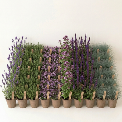 Staudenbeet Provence-Zauber XL - Pflanzenpaket für Sonne - 72 Pflanzen - Größe XL