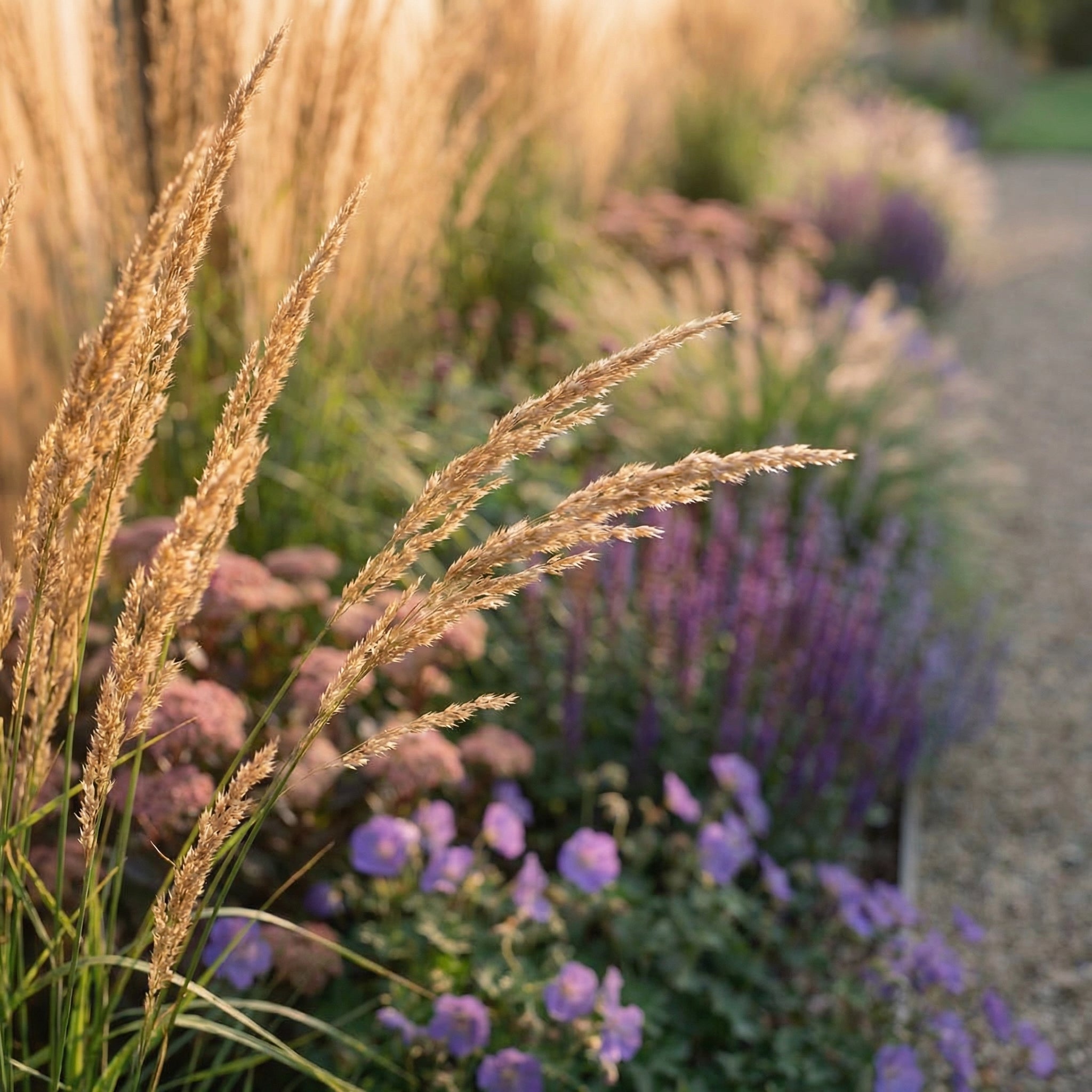 Staudenbeet Streifenbeet Pflegeleicht - Pflanzenpaket für Sonne bis Halbschatten - 36 Pflanzen - Größe L