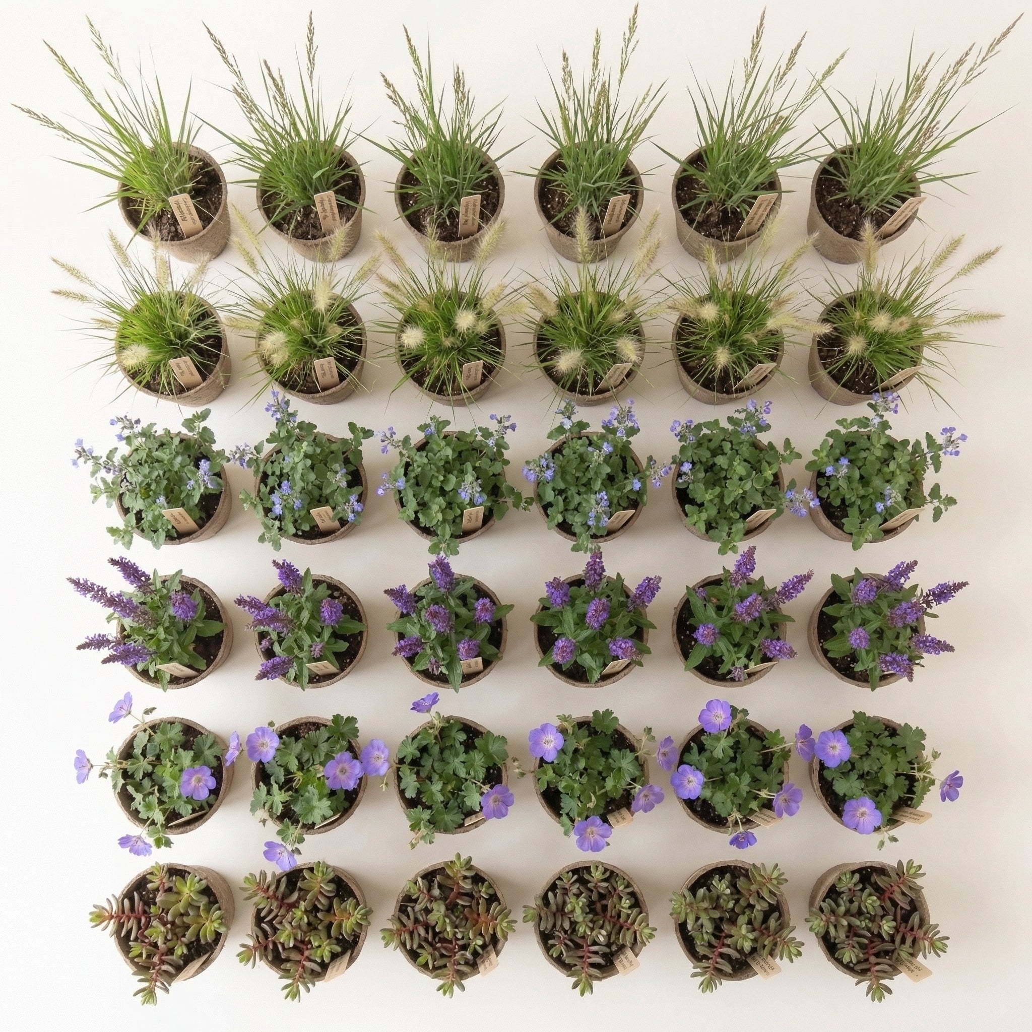 Staudenbeet Streifenbeet Pflegeleicht - Pflanzenpaket für Sonne bis Halbschatten - 36 Pflanzen - Größe L