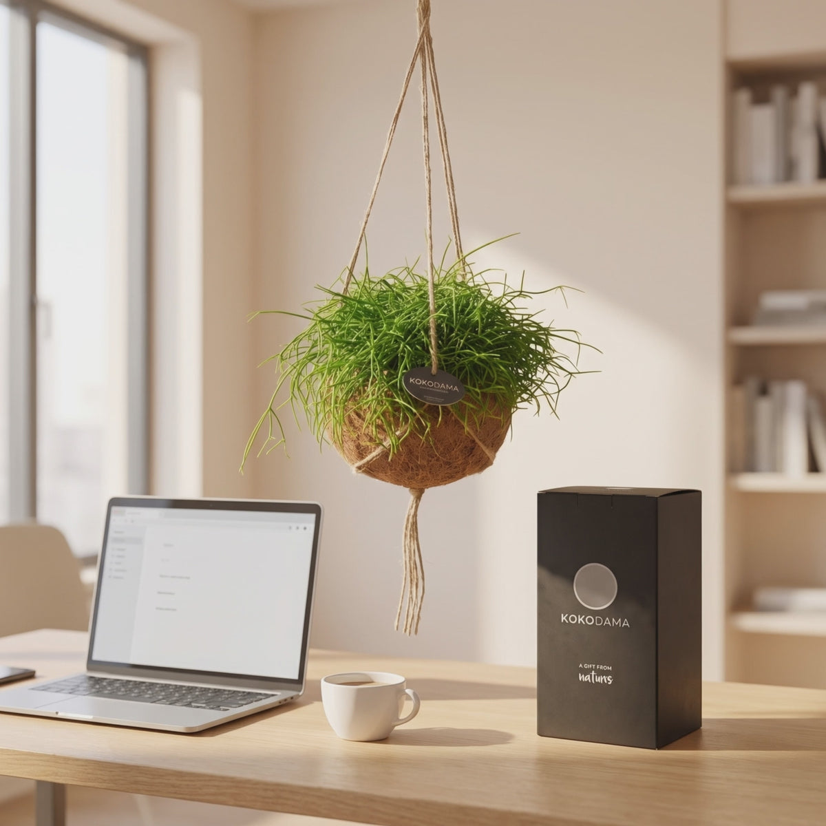 Kokodama Rhipsalis hängend Firmengeschenk als kurzes Produktvideo