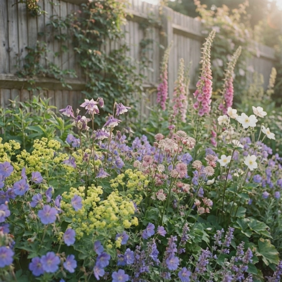 Video laden: Staudenbeet Cottage-Traum - Pflanzenpaket für Halbschatten - 72 Pflanzen - Größe XL