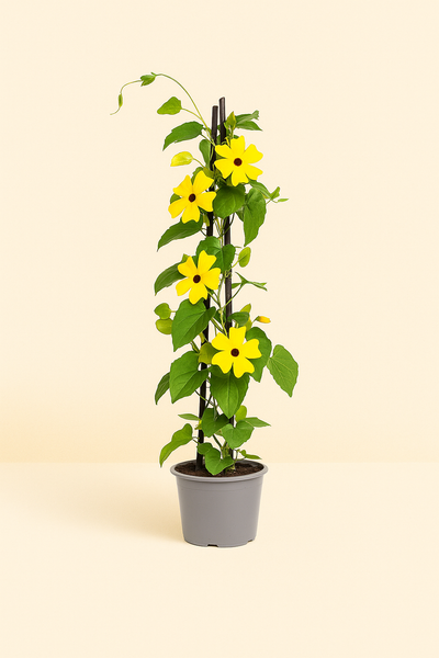 4x Sunny Susy Yellow – Black-eyed Susan Vine – Thunbergia alata - Luna's Leaf Co. 
